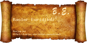 Basler Euridiké névjegykártya